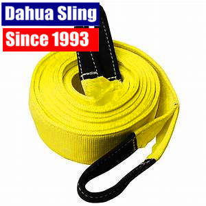 90 mm de largeur Polyester 8T remorquage de récupération courroies de remorquage avec boucles renforcées