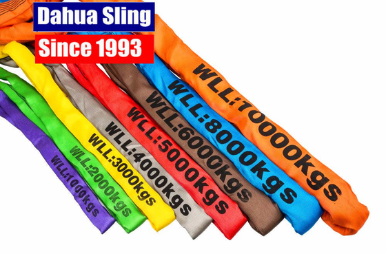 EN 1492-2 Sling rond sans fin en polyester, Sling rond souple souple pour le levage